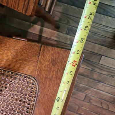 4 Antique Pressed Back Cane Seat Oak Chairs Heywood Brothers Wakefield Co. Baltimore