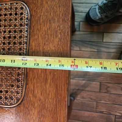 4 Antique Pressed Back Cane Seat Oak Chairs Heywood Brothers Wakefield Co. Baltimore