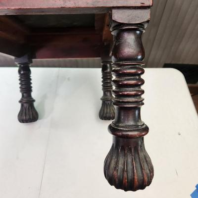 Intricate Wood Carved Stool 20x14x14 Heavy