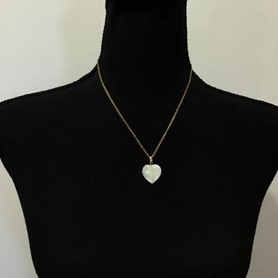 Vintage mother of pearl heart necklace, pendant