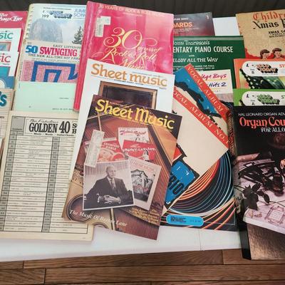 Large collect of Sheet Music Books Organ Course , Show Tunes And More