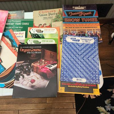 Large collect of Sheet Music Books Organ Course , Show Tunes And More