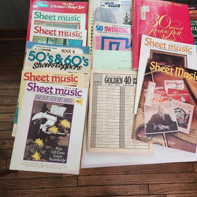 Large collect of Sheet Music Books Organ Course , Show Tunes And More