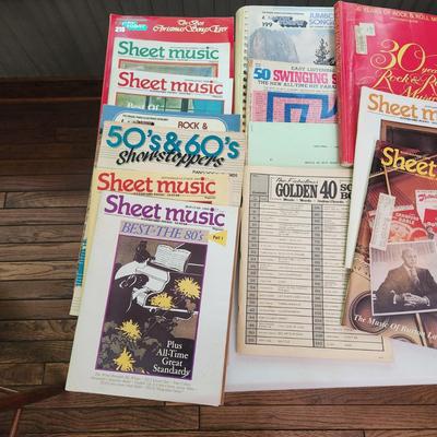 Large collect of Sheet Music Books Organ Course , Show Tunes And More
