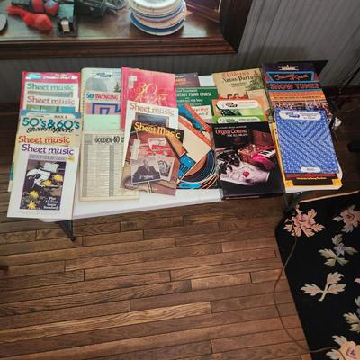 Large collect of Sheet Music Books Organ Course , Show Tunes And More
