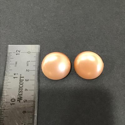 Beautiful Champagne colored centage circular clip on earrings