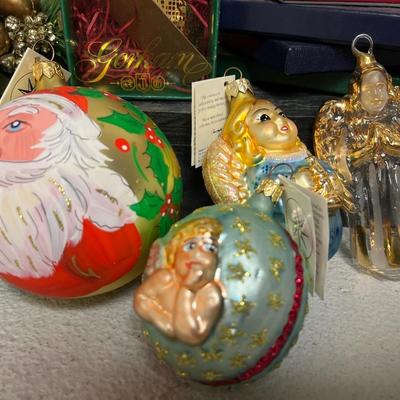 Sale Photo Thumbnail #122: Too many great things to list individually, but this lot includes Radko, Belsnickle, Gorham, Spode, Orrefors, White House commemorative ornaments, angel ornaments, a cast iron Father Christmas bank and so much more! Definitely worth a look through all 24 