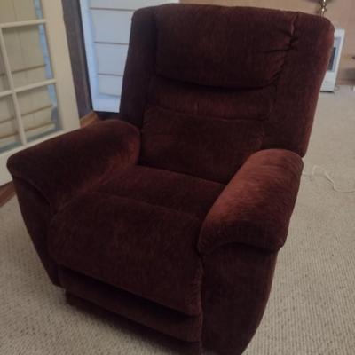 Burgandy Upholstered Electric Recliner