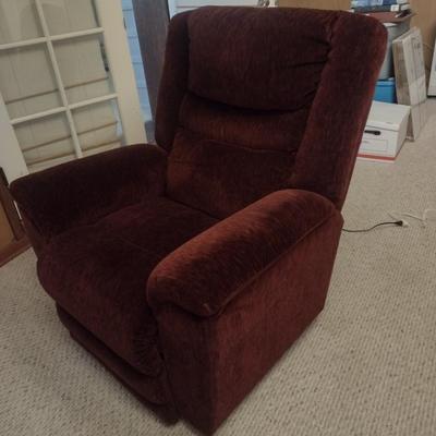 Burgandy Upholstered Electric Recliner