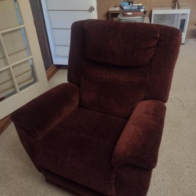 Burgandy Upholstered Electric Recliner
