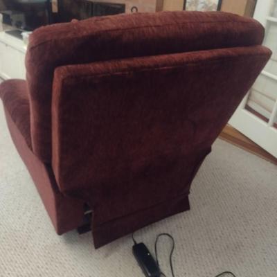 Burgandy Upholstered Electric Recliner