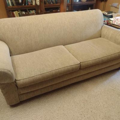 La-Z-Boy Double Cushion Wheat Colored Upholstered Couch
