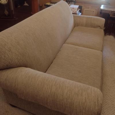 La-Z-Boy Double Cushion Wheat Colored Upholstered Couch