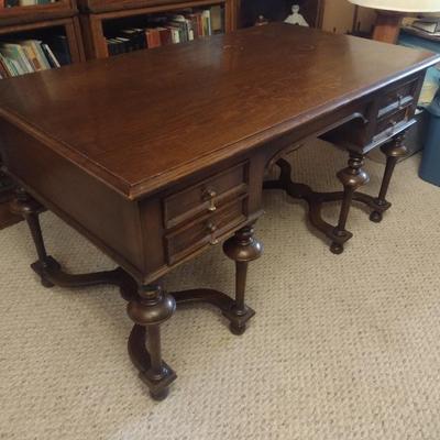 Vintage Walnut Partner's Desk