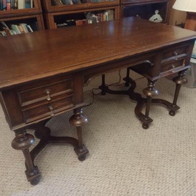 Vintage Walnut Partner's Desk