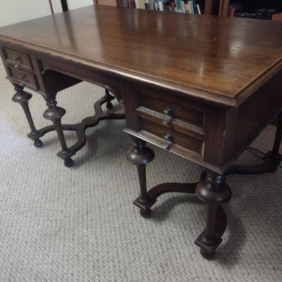 Vintage Walnut Partner's Desk