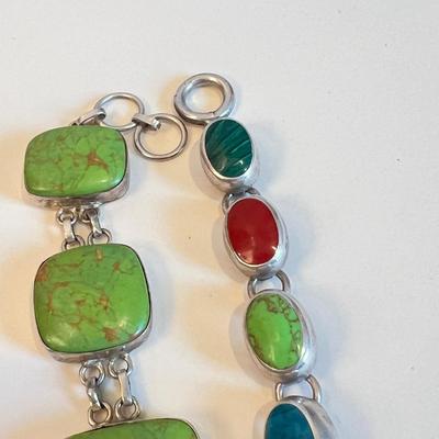 Sterling & Gemstone Bracelet Lot - Paul. K. Benally Navajo