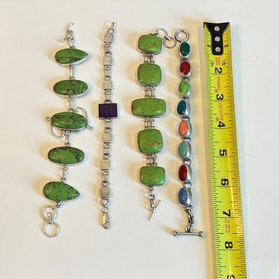 Sterling & Gemstone Bracelet Lot - Paul. K. Benally Navajo