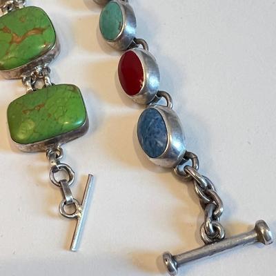 Sterling & Gemstone Bracelet Lot - Paul. K. Benally Navajo