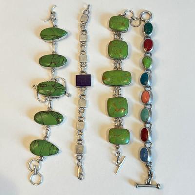 Sterling & Gemstone Bracelet Lot - Paul. K. Benally Navajo