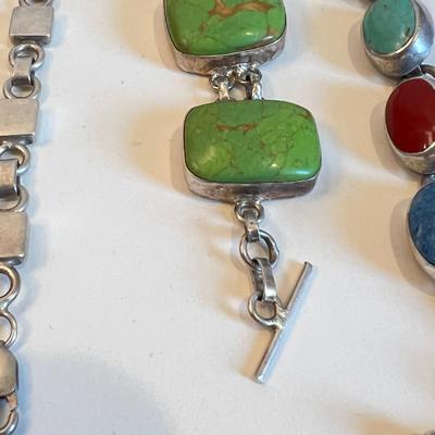 Sterling & Gemstone Bracelet Lot - Paul. K. Benally Navajo