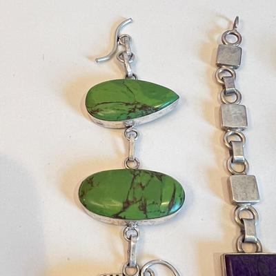 Sterling & Gemstone Bracelet Lot - Paul. K. Benally Navajo