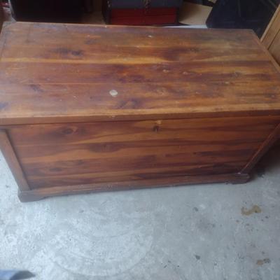 Vintage Cedar Wood Trunk (No Contents)