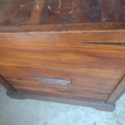 Vintage Cedar Wood Trunk (No Contents)