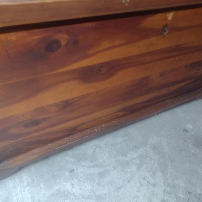 Vintage Cedar Wood Trunk (No Contents)