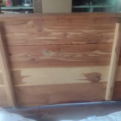 Vintage Cedar Wood Trunk (No Contents)