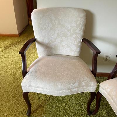 Upholstered Armchairs With Carved Wood Frames