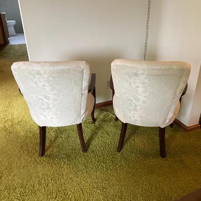 Upholstered Armchairs With Carved Wood Frames