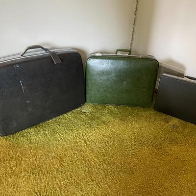 Samsonite and Other Vintage Hard-Shell Suitcases, Set of Three