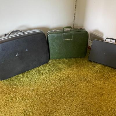 Samsonite and Other Vintage Hard-Shell Suitcases, Set of Three