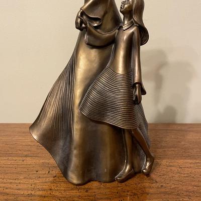Bronze Resin Sculpture of Woman and Child by Austin Productions