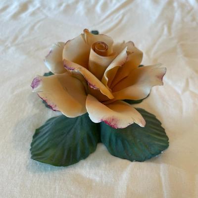 Capodimonte Fabar Italy Porcellane Artistiche Handmade Ceramic Rose