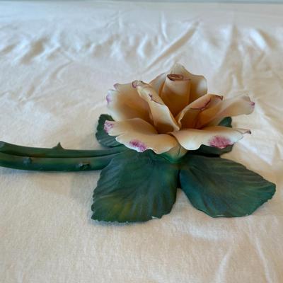 Capodimonte Fabar Italy Porcellane Artistiche Handmade Ceramic Rose