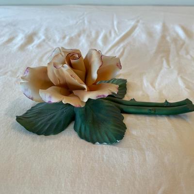 Capodimonte Fabar Italy Porcellane Artistiche Handmade Ceramic Rose