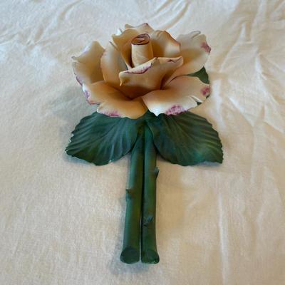 Capodimonte Fabar Italy Porcellane Artistiche Handmade Ceramic Rose