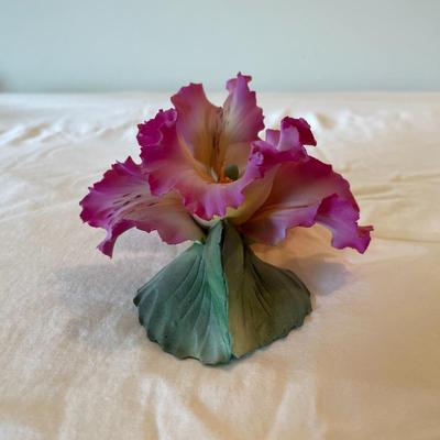 Capodimonte Pink and Purple Porcelain Flower Figurine