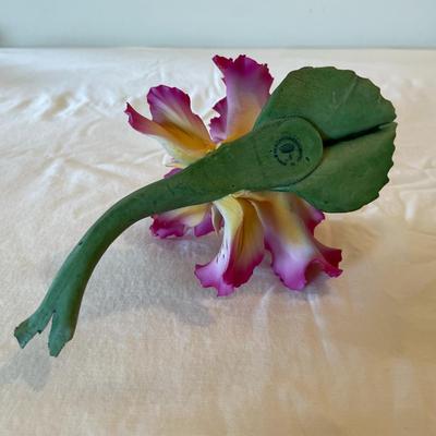 Capodimonte Pink and Purple Porcelain Flower Figurine