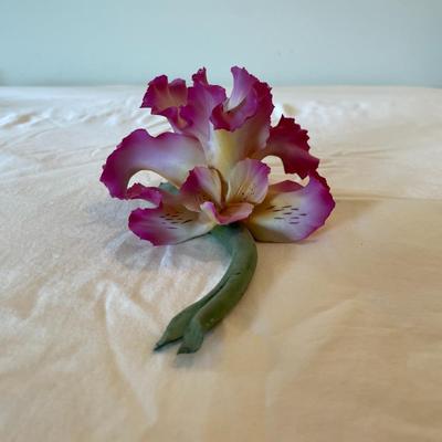 Capodimonte Pink and Purple Porcelain Flower Figurine