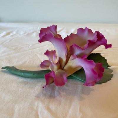 Capodimonte Pink and Purple Porcelain Flower Figurine