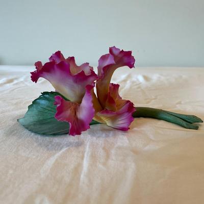 Capodimonte Pink and Purple Porcelain Flower Figurine