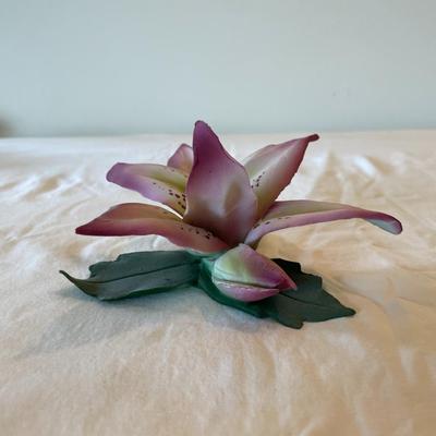 Capodimonte Porcelain Lily Flower Figurine, Made in Italy