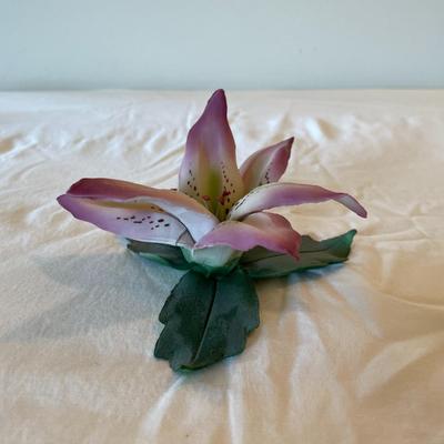 Capodimonte Porcelain Lily Flower Figurine, Made in Italy