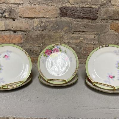 Sale Photo Thumbnail #193: Fantastic Nippon moustache cup, hair receiver and 6 matching plates
