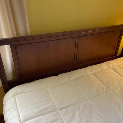 MCM Wooden Full-Size Bed Frame with Headboard and Footboard