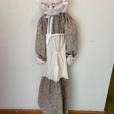 Vintage Grandma Vacuum Cover with Floral Dress and Apron