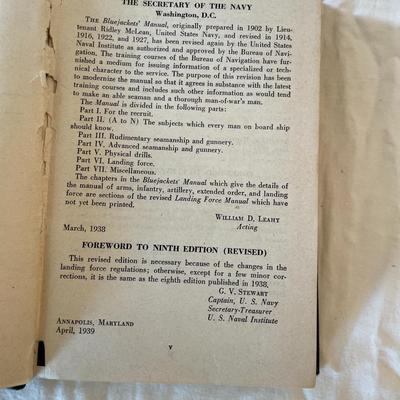 1944 Edition of ‘The Bluejackets’ Manual’ by U.S. Naval Institute